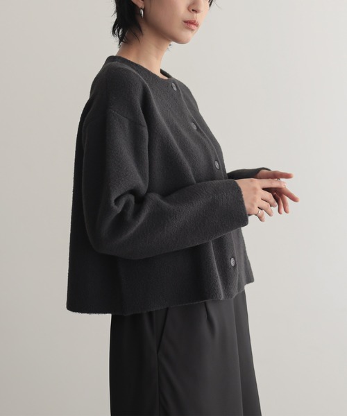 新色追加]ダブルフェイスニットカーディガン【サスティナブル