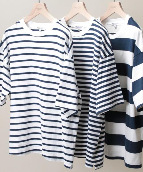 BEAUTY&YOUTH UNITED ARROWS（ビューティーアンドユースユナイテッドアローズ）の「【WEB限定】by∴ ワイドボーダークルーネック ハーフスリーブ カットソー MADE IN JAPAN ◆（Tシャツ/カットソー・メンズ・その他1/その他2/その他3・MEDIUM/SMALL/LARGE）」の5枚目の写真