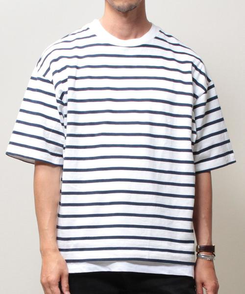 BEAUTY&YOUTH UNITED ARROWS（ビューティーアンドユースユナイテッドアローズ）の「【WEB限定】by∴ ワイドボーダークルーネック ハーフスリーブ カットソー MADE IN JAPAN ◆（Tシャツ/カットソー・メンズ・その他1/その他2/その他3・MEDIUM/SMALL/LARGE）」の7枚目の写真