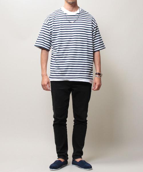 BEAUTY&YOUTH UNITED ARROWS（ビューティーアンドユースユナイテッドアローズ）の「【WEB限定】by∴ ワイドボーダークルーネック ハーフスリーブ カットソー MADE IN JAPAN ◆（Tシャツ/カットソー・メンズ・その他1/その他2/その他3・MEDIUM/SMALL/LARGE）」の9枚目の写真