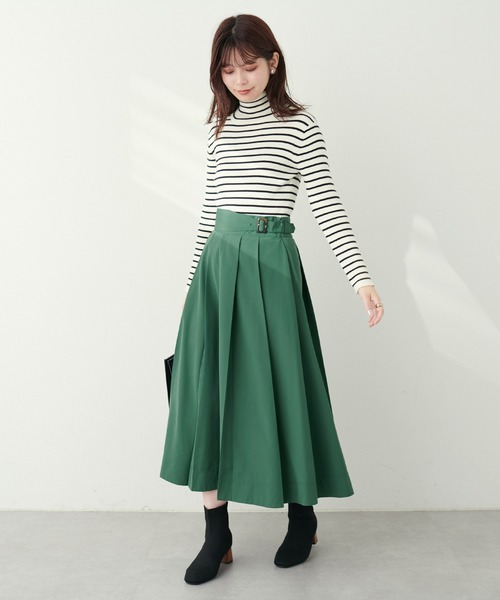 natural couture(ナチュラルクチュール)の「アシメベルトタックスカート(スカート・レディース・グリーン/ベージュ/ブラック・FREE)」の16枚目の写真