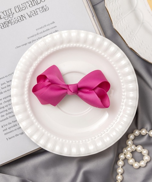 panpantutu（パンパンチュチュ）の「グレースリボンヘアピン（ヘアピン・キッズ・スモークピンク/ベージュ/フューシャピンク/オリーブ/オレンジ/ブルー/ダークラベンダー/ネイビー/ベビーピンク/ブラック/ボルドー/クリアイエロー/ライトブルー/ライトグレー/ピンク系その他/ライラック/ピンク/クリアブルー/ラベンダー/シルバー・FREE）」の17枚目の写真