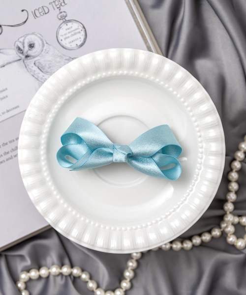 panpantutu（パンパンチュチュ）の「グレースリボンヘアピン（ヘアピン・キッズ・スモークピンク/ベージュ/フューシャピンク/オリーブ/オレンジ/ブルー/ダークラベンダー/ネイビー/ベビーピンク/ブラック/ボルドー/クリアイエロー/ライトブルー/ライトグレー/ピンク系その他/ライラック/ピンク/クリアブルー/ラベンダー/シルバー・FREE）」の8枚目の写真