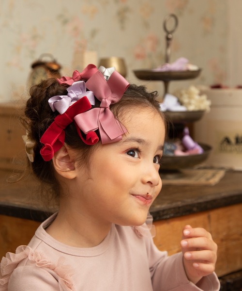 panpantutu（パンパンチュチュ）の「グレースリボンヘアピン（ヘアピン・キッズ・スモークピンク/ベージュ/フューシャピンク/オリーブ/オレンジ/ブルー/ダークラベンダー/ネイビー/ベビーピンク/ブラック/ボルドー/クリアイエロー/ライトブルー/ライトグレー/ピンク系その他/ライラック/ピンク/クリアブルー/ラベンダー/シルバー・FREE）」の21枚目の写真