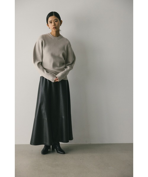 STYLEMIXER（スタイルミキサー）の「ショルダーフォルムニット（ニット/セーター・レディース・サックスブルー/ブラック/キャメル/アイボリー・FREE）」の6枚目の写真