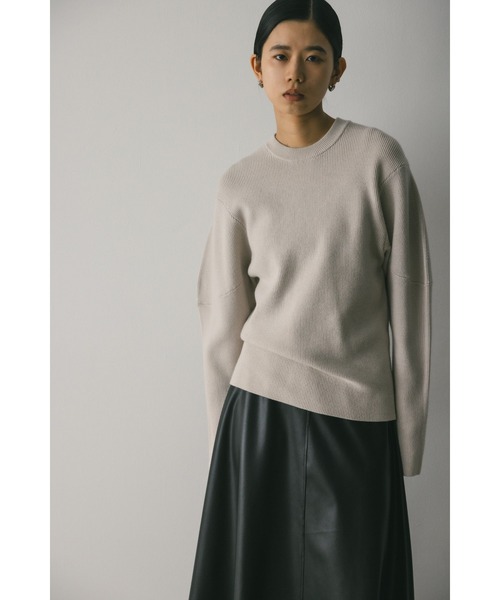 STYLEMIXER（スタイルミキサー）の「ショルダーフォルムニット（ニット/セーター・レディース・サックスブルー/ブラック/キャメル/アイボリー・FREE）」の7枚目の写真