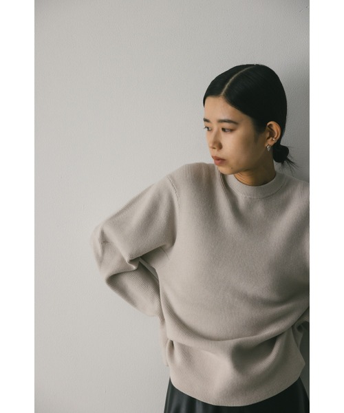 STYLEMIXER（スタイルミキサー）の「ショルダーフォルムニット（ニット/セーター・レディース・サックスブルー/ブラック/キャメル/アイボリー・FREE）」の8枚目の写真