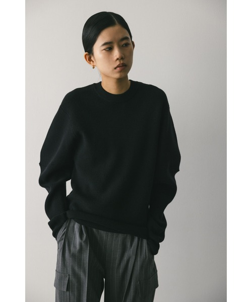 STYLEMIXER（スタイルミキサー）の「ショルダーフォルムニット（ニット/セーター・レディース・サックスブルー/ブラック/キャメル/アイボリー・FREE）」の14枚目の写真