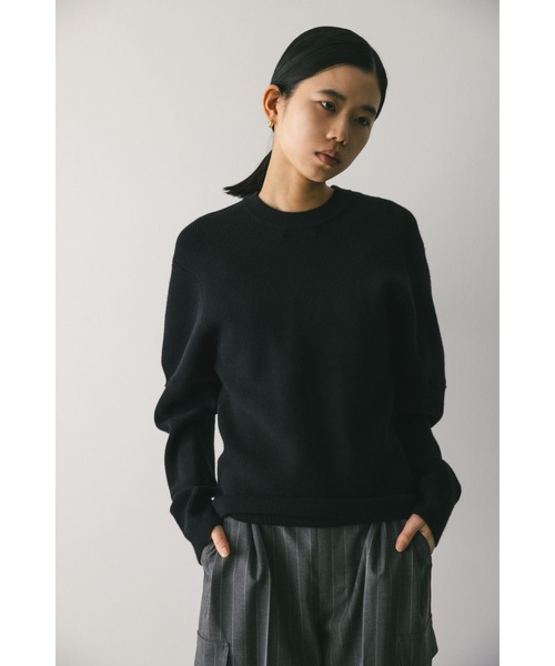 STYLEMIXER（スタイルミキサー）の「ショルダーフォルムニット（ニット/セーター・レディース・サックスブルー/ブラック/キャメル/アイボリー・FREE）」の15枚目の写真