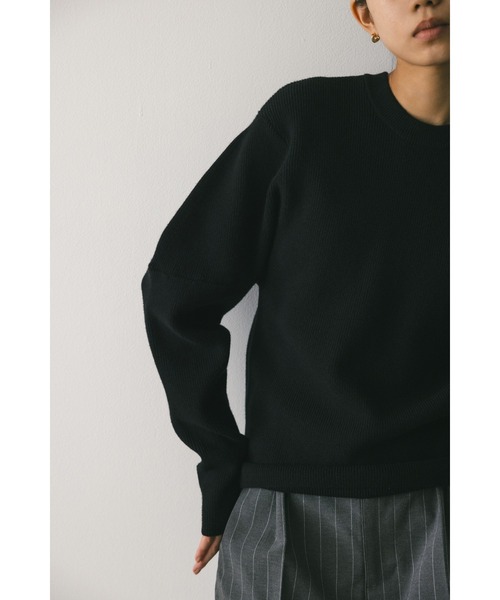 STYLEMIXER（スタイルミキサー）の「ショルダーフォルムニット（ニット/セーター・レディース・サックスブルー/ブラック/キャメル/アイボリー・FREE）」の17枚目の写真