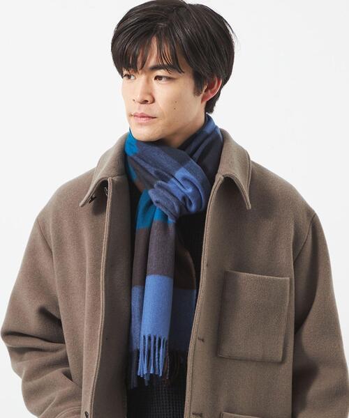 green label relaxing（グリーンレーベルリラクシング）の「【別注】＜Johnstons of Elgin＞GLR ウールカシミヤ マフラー（マフラー・メンズ・ネイビー/ロイヤルブルー/ベージュ/グレー・FREE）」の20枚目の写真