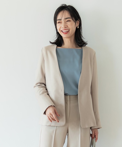 coca(coca)(コカ)の「ウールライクセットアップスーツ(セットアップ・レディース・チャコール/ライトベージュ・M/L)」の9枚目の写真