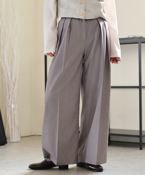 ULEULA（ウルア）の「ルーズワイドタックパンツ/美脚パンツ（その他パンツ・レディース・グレー/ブラック/アイボリー・FREE）」の4枚目の写真