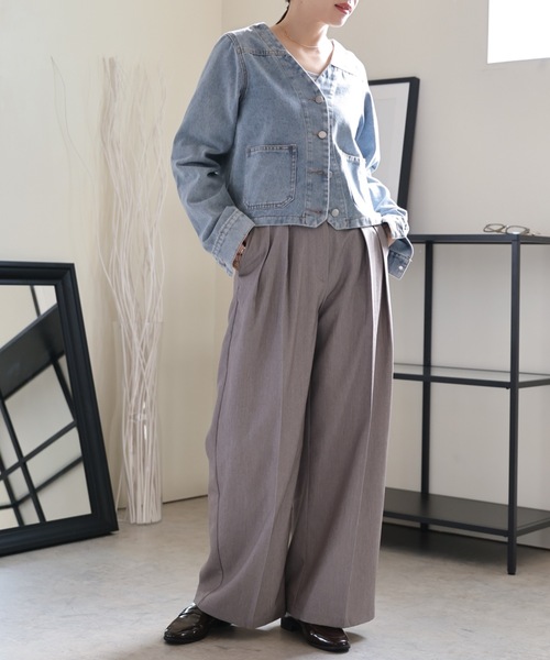 ULEULA（ウルア）の「ルーズワイドタックパンツ/美脚パンツ（その他パンツ・レディース・グレー/ブラック/アイボリー・FREE）」の12枚目の写真