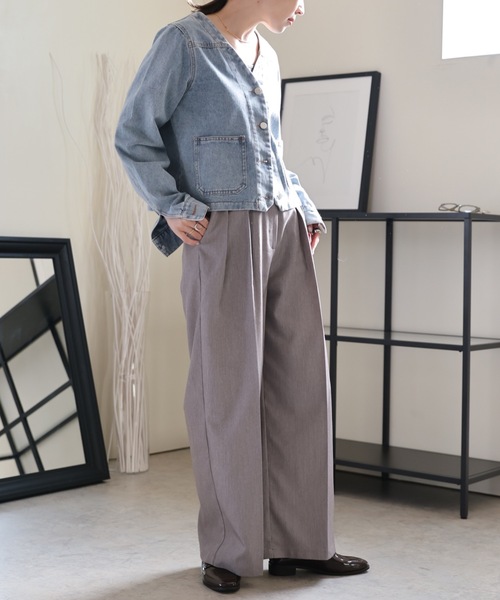 ULEULA（ウルア）の「ルーズワイドタックパンツ/美脚パンツ（その他パンツ・レディース・グレー/ブラック/アイボリー・FREE）」の13枚目の写真