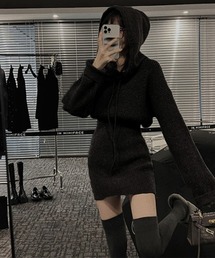フード付き」に該当するワンピース/ドレス（ウール・ニット