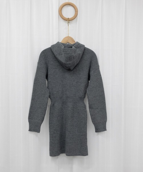 Miniministore(ミニミニストア)の「ミニニットワンピース フード付き 韓国風(ワンピース・レディース・ダークグレー/アイボリー/レッド/ブラック・フリー)」の21枚目の写真