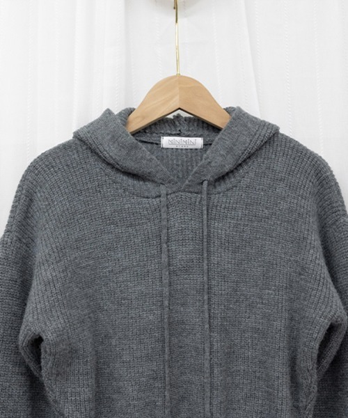 Miniministore(ミニミニストア)の「ミニニットワンピース フード付き 韓国風(ワンピース・レディース・ダークグレー/アイボリー/レッド/ブラック・フリー)」の22枚目の写真