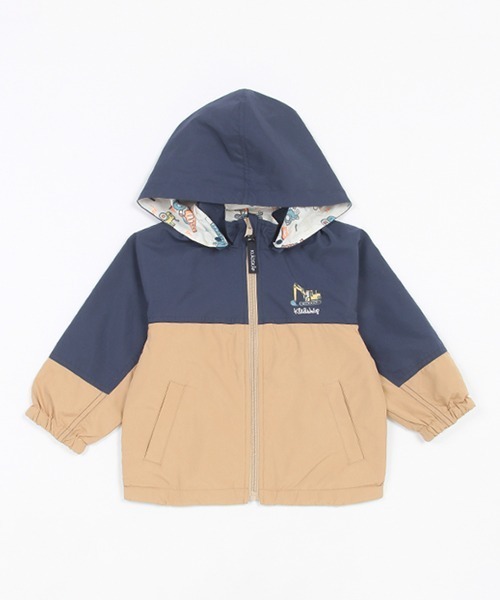 kladskap（クレードスコープ）の「乗り物リバーシブルウィンドブレーカー（マウンテンパーカー・キッズ・ベージュ/ブルー・90cm/120cm/130cm/110cm）」の2枚目の写真