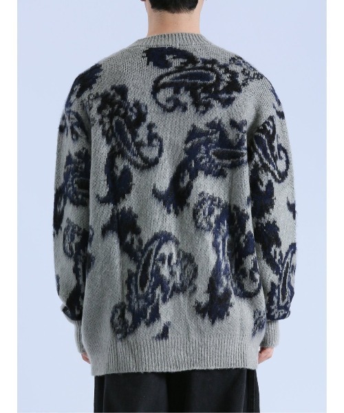 semantic design（セマンティックデザイン）の「【オーバーサイズ】セマンティックデザイン モヘアタッチ ペイズリー Vネック ニットカーディガン（カーディガン/ボレロ・メンズ・グレー/ブラック・LARGE/MEDIUM）」の8枚目の写真