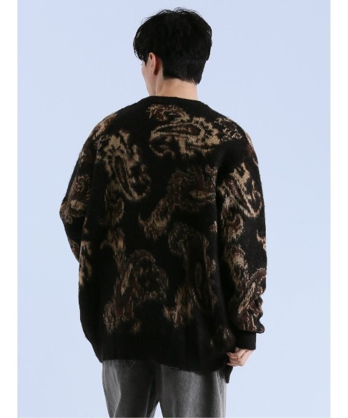 semantic design（セマンティックデザイン）の「【オーバーサイズ】セマンティックデザイン モヘアタッチ ペイズリー Vネック ニットカーディガン（カーディガン/ボレロ・メンズ・グレー/ブラック・LARGE/MEDIUM）」の14枚目の写真