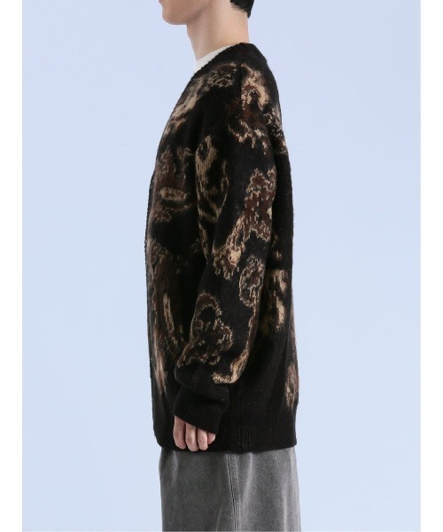 semantic design（セマンティックデザイン）の「【オーバーサイズ】セマンティックデザイン モヘアタッチ ペイズリー Vネック ニットカーディガン（カーディガン/ボレロ・メンズ・グレー/ブラック・LARGE/MEDIUM）」の17枚目の写真