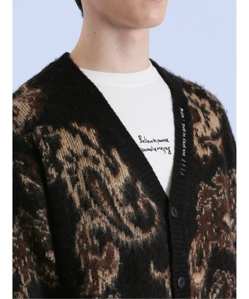 semantic design（セマンティックデザイン）の「【オーバーサイズ】セマンティックデザイン モヘアタッチ ペイズリー Vネック ニットカーディガン（カーディガン/ボレロ・メンズ・グレー/ブラック・LARGE/MEDIUM）」の19枚目の写真