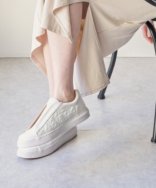 【セール】【PARADIS COULEUR】星型キルティングエラスティックスニーカー(345003)（スニーカー）｜PARADIS COULEUR（パラディクルール）