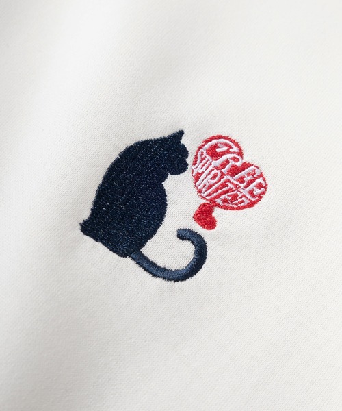 make a ray!(メイク ア レイ!)の「ハート&にゃんこ モチーフロゴ ワンポイント刺繍 サイドライン トラックジャケット/ジャージ/別注/ Track Jacket(ジャージ・レディース・ブラック×ホワイト/ネイビー×ホワイト/ホワイト×ネイビー/ホワイト×ブラック・M/L)」の13枚目の写真