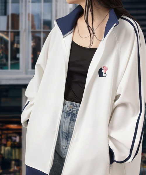 未使用　ツートーンデザインジャケット　キラキラビーズ　ロボット　ペイント　M 9f0a02c93ad663752ec4de35c81316