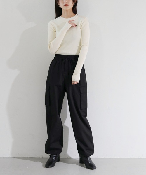 cheriella（シェリエラ）の「【cheriella】WEB限定前後２WAYバックスリットリブニット（ニット/セーター・レディース・アイボリー/ブルーグレー/オレンジ/ライトグレー/ブラック・M）」の14枚目の写真