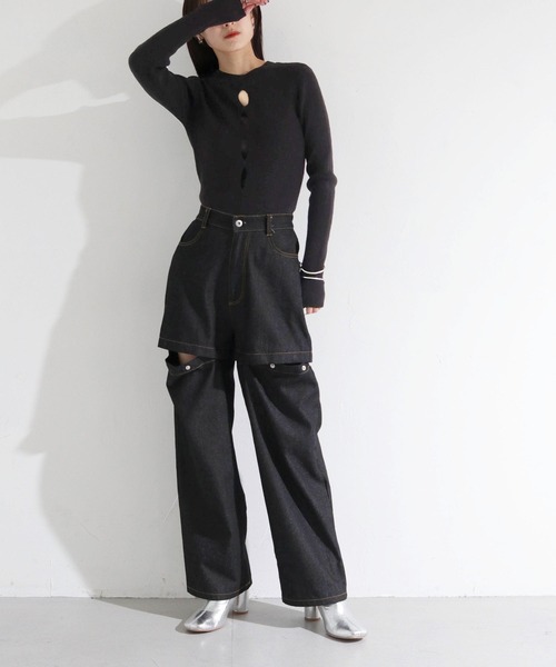 cheriella（シェリエラ）の「【cheriella】WEB限定前後２WAYバックスリットリブニット（ニット/セーター・レディース・アイボリー/ブルーグレー/オレンジ/ライトグレー/ブラック・M）」の22枚目の写真