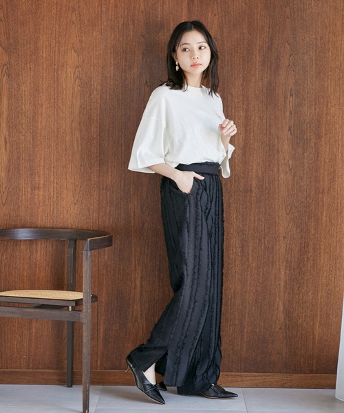 VIS（ビス）の「フリンジパンツ（スラックス・レディース・ミント/キナリ/ブラック・FREE）」の14枚目の写真