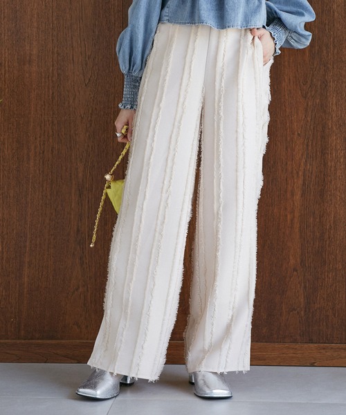 VIS（ビス）の「フリンジパンツ（スラックス・レディース・ミント/キナリ/ブラック・FREE）」の17枚目の写真