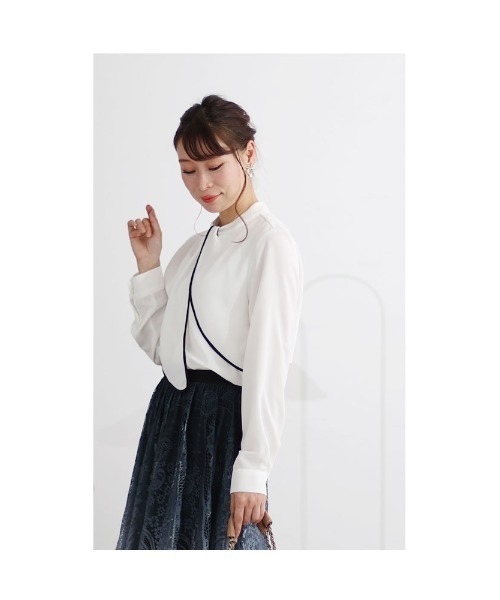 Sawa a la mode(サワアラモード)の「ボウタイ風ブラウス(シャツ/ブラウス・レディース・ブラック/ホワイト・FREE)」の10枚目の写真