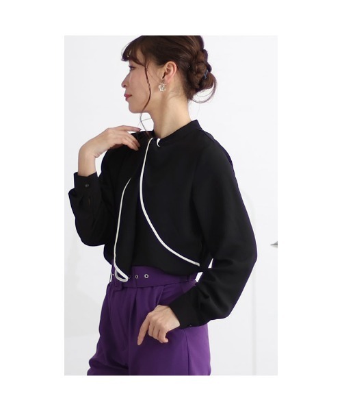 Sawa a la mode(サワアラモード)の「ボウタイ風ブラウス(シャツ/ブラウス・レディース・ブラック/ホワイト・FREE)」の17枚目の写真