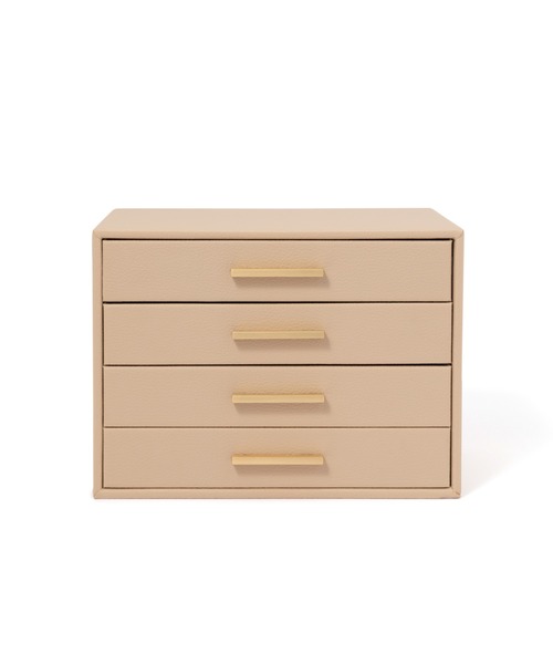 ドロワー ジュエリーボックス 4段 ベージュ（収納グッズ