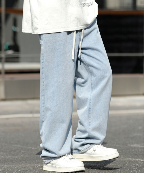 neos（ネオス）の「【neos】ルーズシルエット ビンテージウォッシュ リラックス ワイド イージー デニム パンツ（デニムパンツ・メンズ・グレー/サックスブルー/ブラック/ネイビー・X-LARGE/LARGE/MEDIUM）」の4枚目の写真