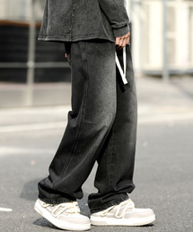 neos | 【neos】ルーズシルエット ビンテージウォッシュ リラックス ワイド イージー デニム パンツ(デニムパンツ)