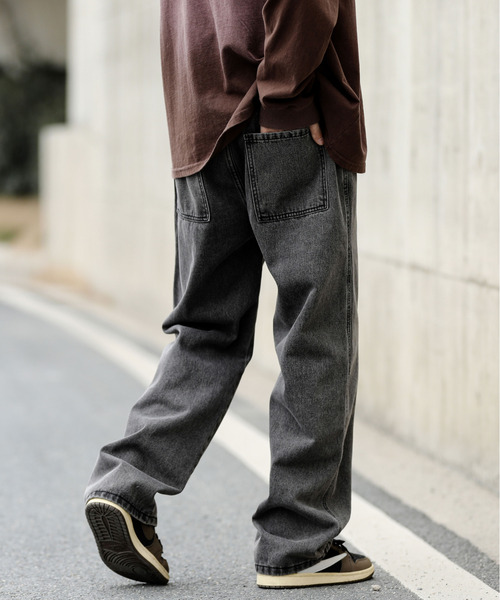neos（ネオス）の「【neos】ルーズシルエット ビンテージウォッシュ リラックス ワイド イージー デニム パンツ（デニムパンツ・メンズ・グレー/サックスブルー/ブラック/ネイビー・X-LARGE/LARGE/MEDIUM）」の14枚目の写真