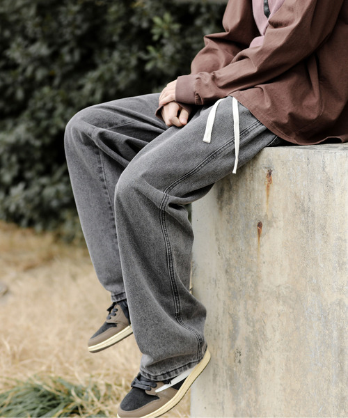 neos（ネオス）の「【neos】ルーズシルエット ビンテージウォッシュ リラックス ワイド イージー デニム パンツ（デニムパンツ・メンズ・グレー/サックスブルー/ブラック/ネイビー・X-LARGE/LARGE/MEDIUM）」の15枚目の写真