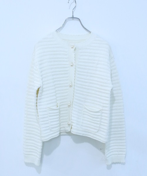 Marilyn Moon（マリリンムーン）の「クロシェボーダージャケットパールカーディガン（カーディガン/ボレロ・レディース・スミクロ/ピンク/オフホワイト/ミント・FREE）」の19枚目の写真