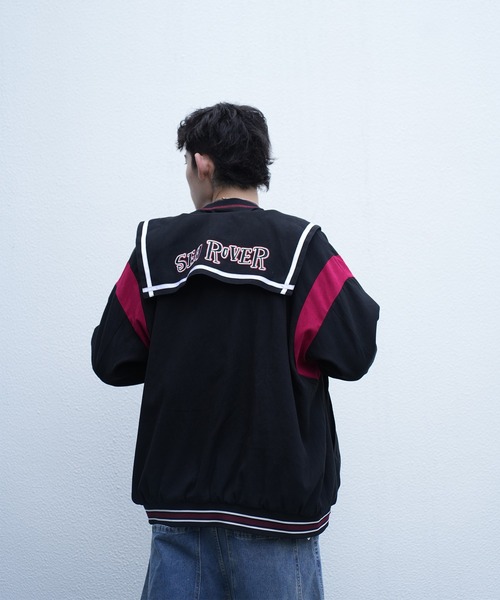 HOOK(フック)の「HOOK -original- リバーシブルセーラーカラーブルゾンジャケット(スタジャン・メンズ・ブラック/ネイビー・XL/L/M)」の3枚目の写真