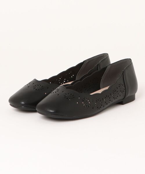 BETTY CLUB(ベティクラブ)の「【ELLE PLANET】レースフラットパンプス(パンプス・レディース・ブラック/ダークベージュ・22.5cm/23.0cm/23.5cm/24.0cm/24.5cm)」の2枚目の写真