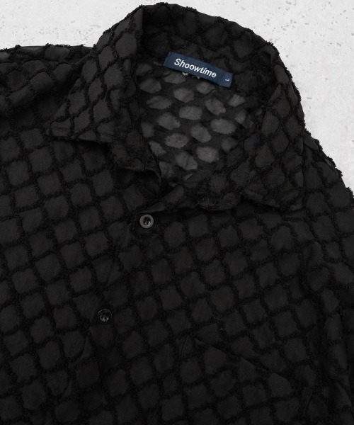 Shoowtime（ショウタイム）の「ダイヤモンドブロックパターンルーズシアーシャツ（シャツ/ブラウス・メンズ・ホワイト/ブラック・MEDIUM/LARGE）」の8枚目の写真