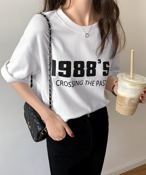 Miniministore(ミニミニストア)の「ロゴプリント tシャツ 半袖クルーネック(Tシャツ/カットソー・レディース・ダークグレー/ホワイト/ライトグレー・2XL/XL/L)」の2枚目の写真