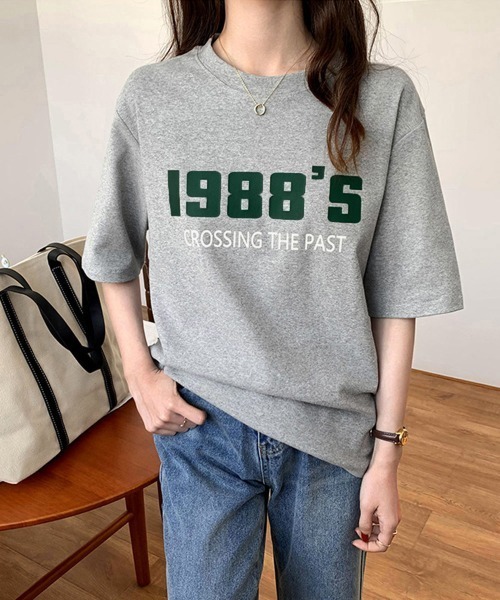 Miniministore(ミニミニストア)の「ロゴプリント tシャツ 半袖クルーネック(Tシャツ/カットソー・レディース・ダークグレー/ホワイト/ライトグレー・2XL/XL/L)」の1枚目の写真