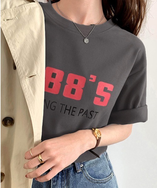 Miniministore(ミニミニストア)の「ロゴプリント tシャツ 半袖クルーネック(Tシャツ/カットソー・レディース・ダークグレー/ホワイト/ライトグレー・2XL/XL/L)」の4枚目の写真