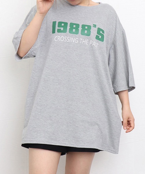 Miniministore(ミニミニストア)の「ロゴプリント tシャツ 半袖クルーネック(Tシャツ/カットソー・レディース・ダークグレー/ホワイト/ライトグレー・2XL/XL/L)」の6枚目の写真