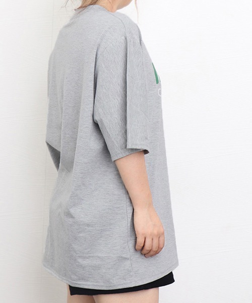 Miniministore(ミニミニストア)の「ロゴプリント tシャツ 半袖クルーネック(Tシャツ/カットソー・レディース・ダークグレー/ホワイト/ライトグレー・2XL/XL/L)」の7枚目の写真